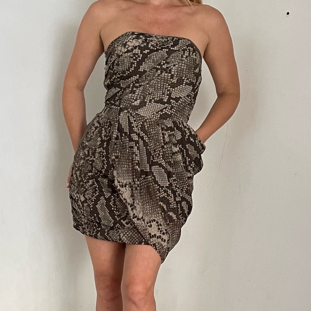 Michael Kors Strapless Snakeskin dress